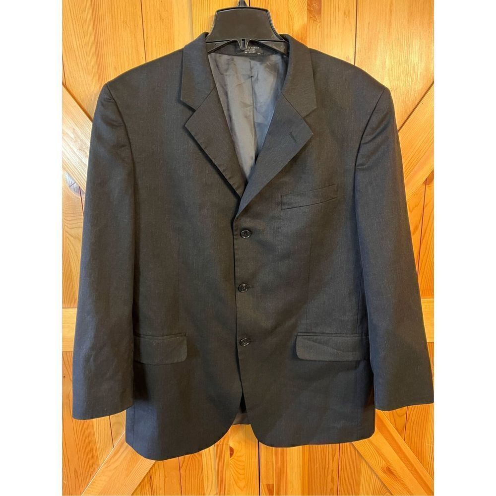 Jones New York JNY 100% Wool Black Blazer Sport Coat Jacket Men's R42 (2834)